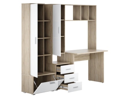 Уголок Школьника Паскаль №5 Дуб Сонома/Белый Глянец (Д-2000 х В-1780 х Г-595 мм)