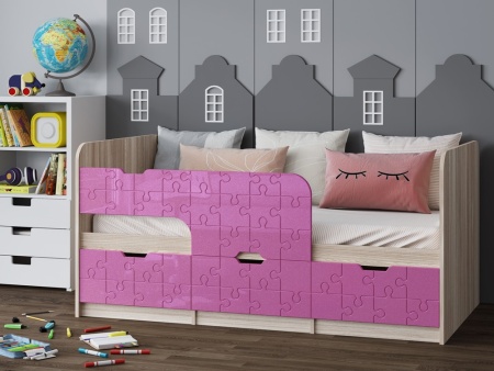 Детская Кровать Юнга-9 МДФ (Ш-800 x В-850 x Д-1632/1833 мм)/Разные Цвета