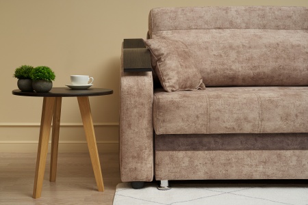 Диван угловой тик-так Милан бежевый / коричневый