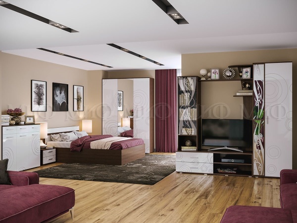 Гостиная Нонна МДФ (Ш-2200 мм x В-2170 мм x Г-530 мм)/Разные Цвета