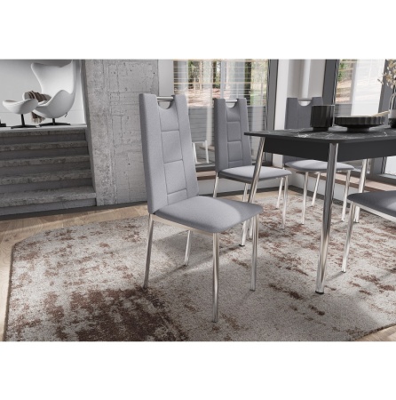 Комплект стульев Орлеан (4 шт), хром рогожка серая