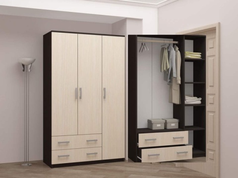 Шкаф Комфорт-10 Венге/Дуб Молочный (Ш-1200 х В-2116 х Г-513 мм)